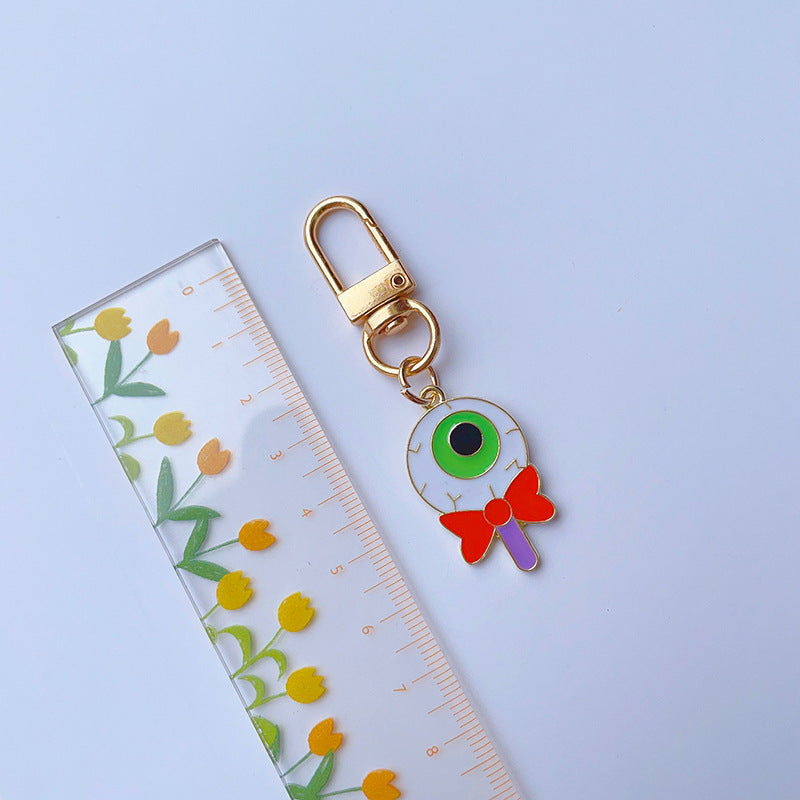 Wholesale Halloween Alloy Oil Dripping Skull Pumpkin Keychain